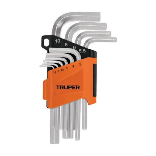 [15536] JUEGOS DE LLAVE ALLEN , PUNTA HEXAGONAL , ORGANIZADOR PLASTICO ABATIBLE 1.5MM-10MM TRUPER