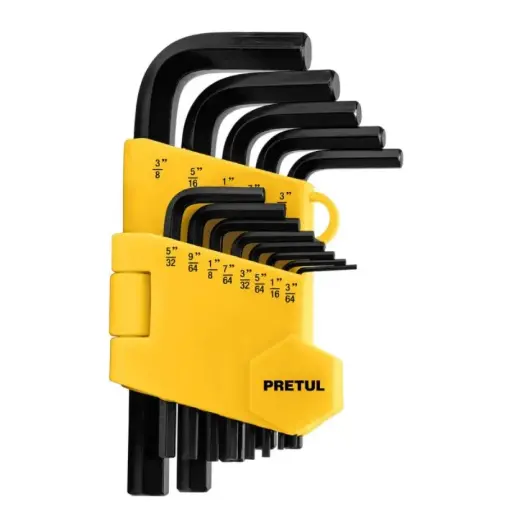 [21856] JUEGO DE LLAVES ALLEN , ORGANIZADOR PLASTICO ABATIBLE 3/64"-3/8" PRETUL