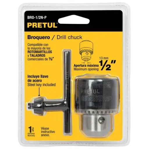 [27038] MANDRILES (CHUCKS) 1/2" CON LLAVE PRETUL