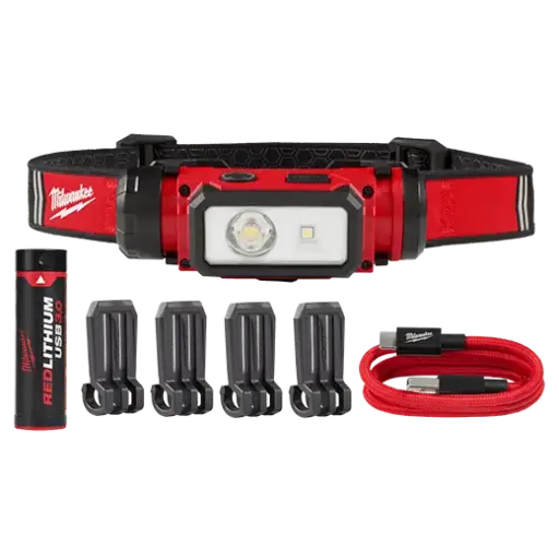 [2163-21] LINTERNA PARA CASCO RECARGABLE MEDIANTE USB REDLITHIUM™ 600 LUM MILWAUKEE
