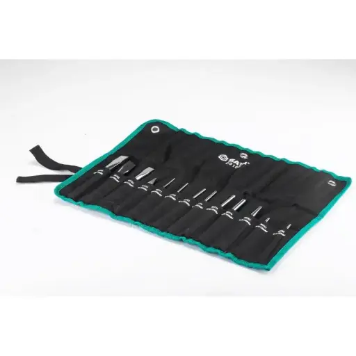 [ST09164] JGO DE PUNZONES Y CINCELES DE 13 PZS CR-V, EN ESTUCHE DE HERRAMIENTAS SATA