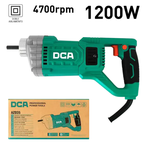 [AZD35] VIBRADORA DE CONCRETO 8MM 1200W + MANGUERA DE 3 MT DCA
